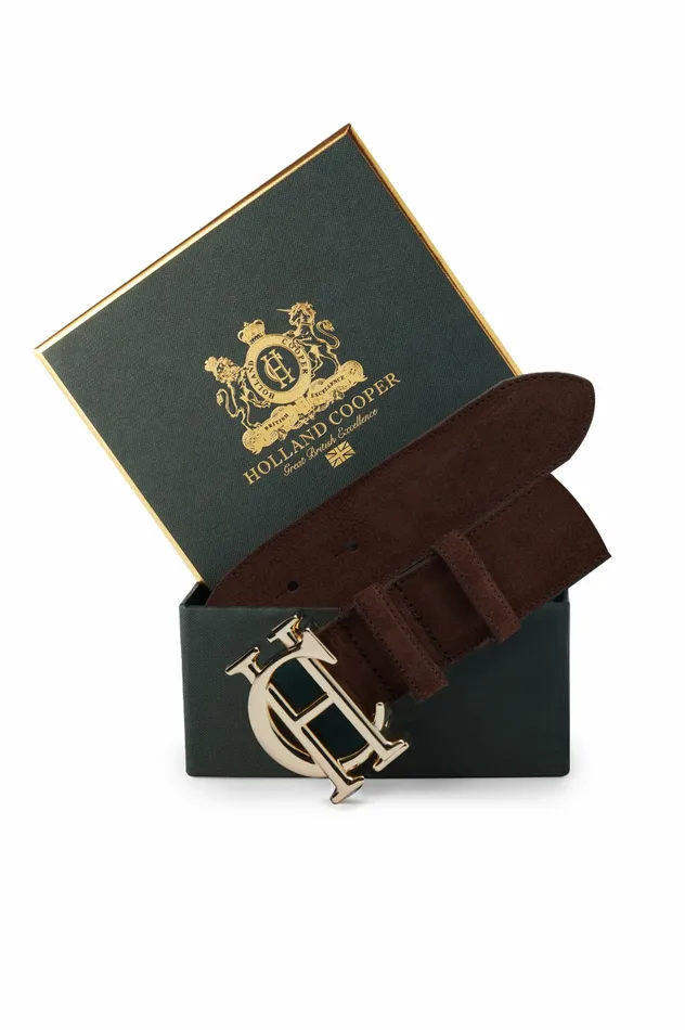 Holland Cooper HC Classic Belt Suede Chocolate Womens Belts