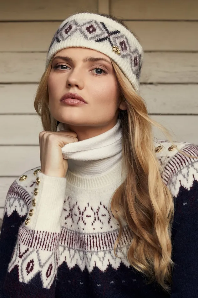 Holland Cooper Headwear Womens Fairisle Headband Cream