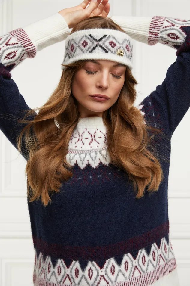 Holland Cooper Headwear Womens Fairisle Headband Cream Holland Cooper Headwear Womens Fairisle Headband Cream