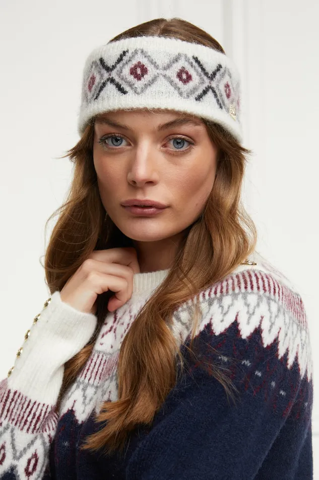 Holland Cooper Headwear Womens Fairisle Headband Cream Holland Cooper Headwear Womens Fairisle Headband Cream