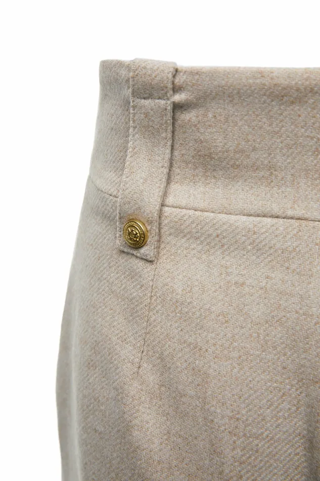 Holland Cooper Trousers Womens High Waisted Straight Trouser Oatmeal Holland Cooper Trousers Womens High Waisted Straight Trouser Oatmeal