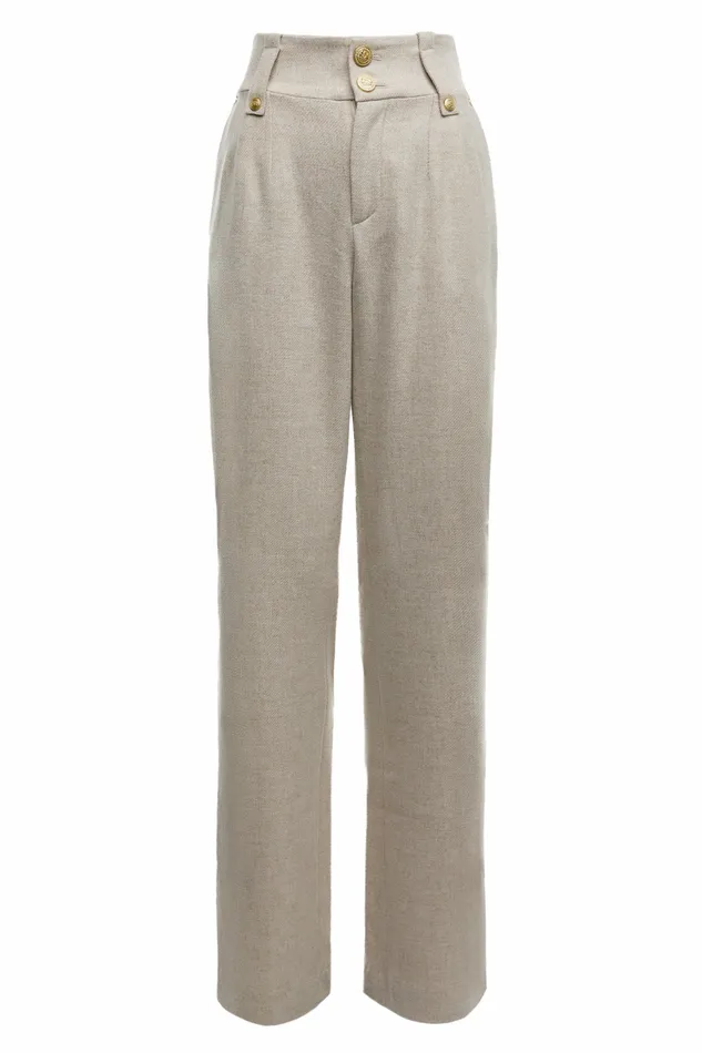 Holland Cooper Trousers Womens High Waisted Straight Trouser Oatmeal Holland Cooper Trousers Womens High Waisted Straight Trouser Oatmeal