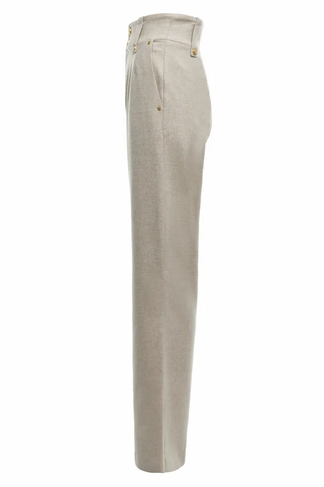Holland Cooper Trousers Womens High Waisted Straight Trouser Oatmeal Holland Cooper Trousers Womens High Waisted Straight Trouser Oatmeal