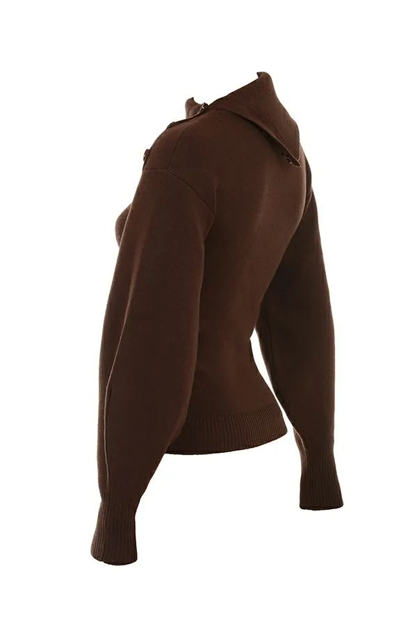 House Of CB Adelita Chocolate Cashmere Blend Sweater Women Tops House Of CB Adelita Chocolate Cashmere Blend Sweater Women Tops