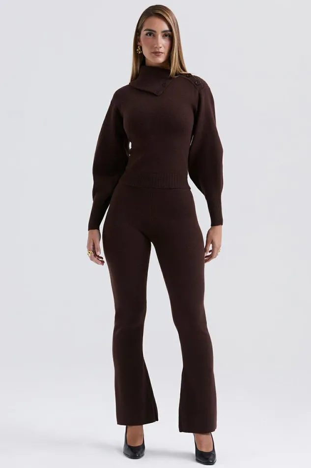 House Of CB Adelita Chocolate Cashmere Blend Sweater Women Tops House Of CB Adelita Chocolate Cashmere Blend Sweater Women Tops