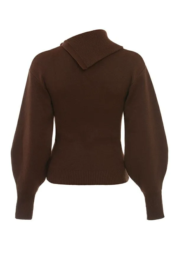 House Of CB Adelita Chocolate Cashmere Blend Sweater Women Tops House Of CB Adelita Chocolate Cashmere Blend Sweater Women Tops