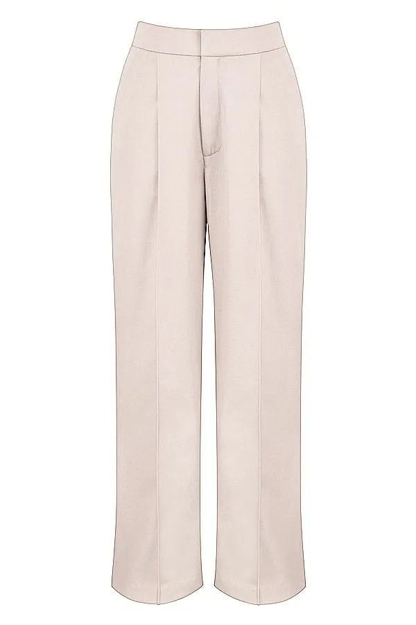 House Of CB Alivia Beige Loose Fit Trousers Women Bottoms House Of CB Alivia Beige Loose Fit Trousers Women Bottoms