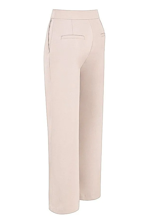 House Of CB Alivia Beige Loose Fit Trousers Women Bottoms House Of CB Alivia Beige Loose Fit Trousers Women Bottoms