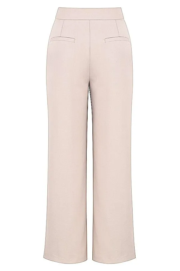 House Of CB Alivia Beige Loose Fit Trousers Women Bottoms House Of CB Alivia Beige Loose Fit Trousers Women Bottoms