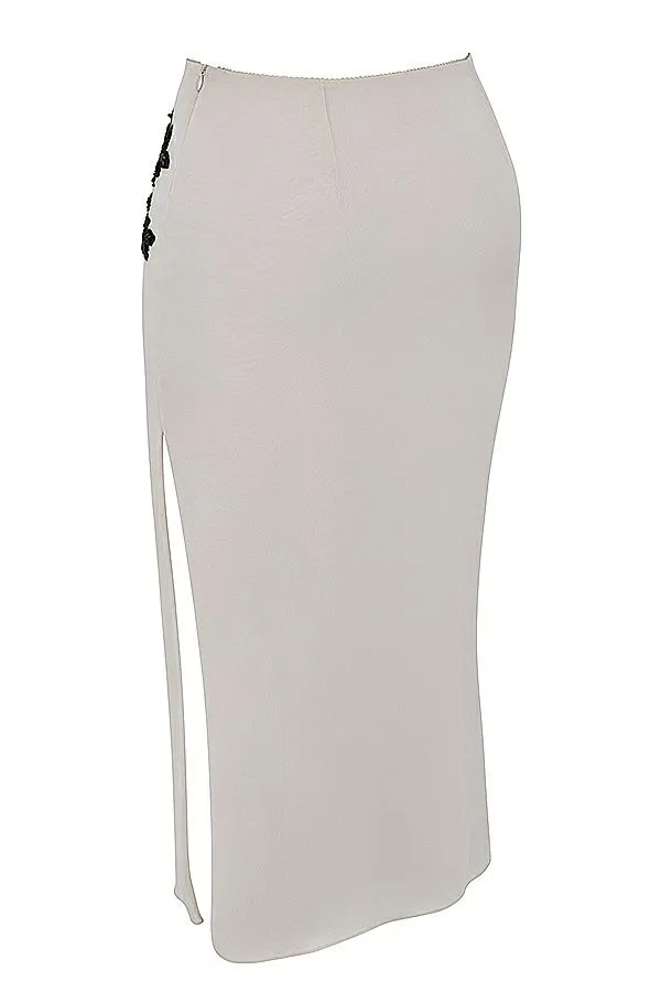 House Of CB Amal Champagne Beaded Midi Skirt Women Bottoms House Of CB Amal Champagne Beaded Midi Skirt Women Bottoms
