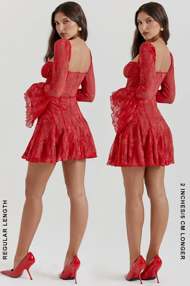 House Of CB Analissa Scarlet Lace Corset Dress Women Dresses