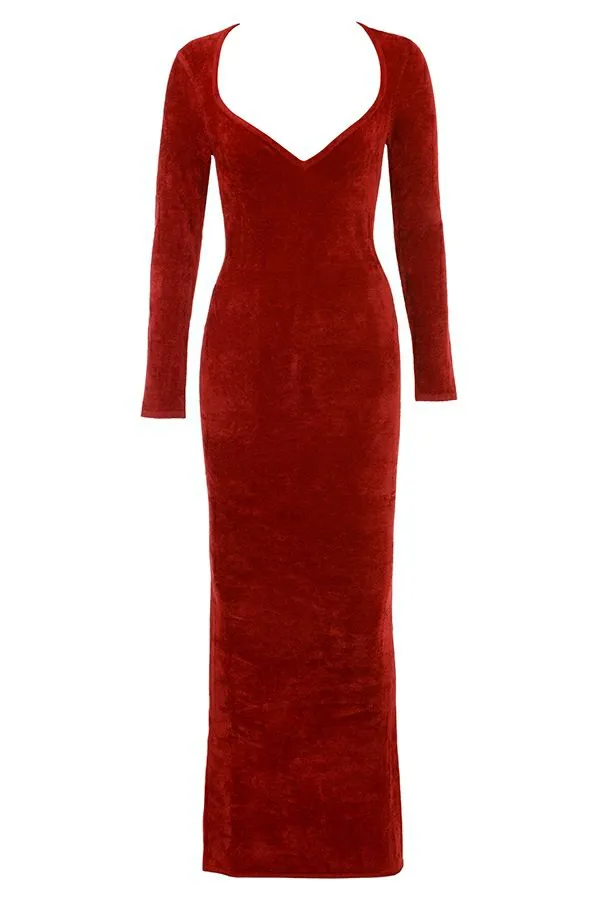 House Of CB Aria Scarlet Chenille Sweetheart Dress Women Dresses House Of CB Aria Scarlet Chenille Sweetheart Dress Women Dresses