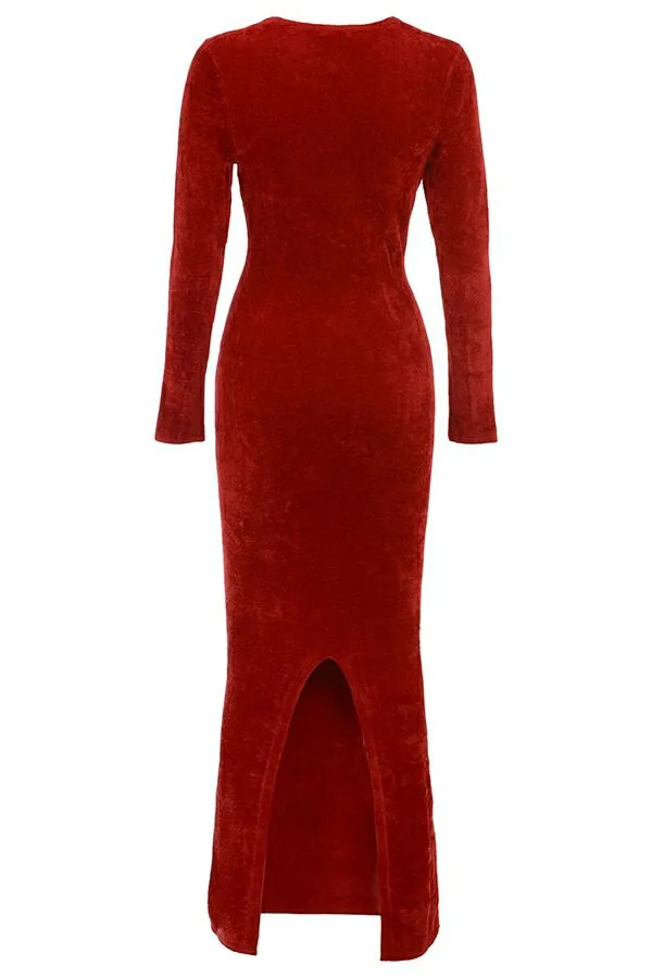 House Of CB Aria Scarlet Chenille Sweetheart Dress Women Dresses House Of CB Aria Scarlet Chenille Sweetheart Dress Women Dresses