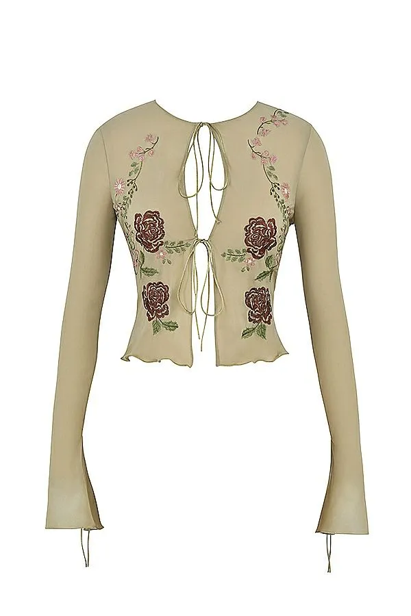 House Of CB Asra Artichoke Floral Tie Front Top Women Tops House Of CB Asra Artichoke Floral Tie Front Top Women Tops