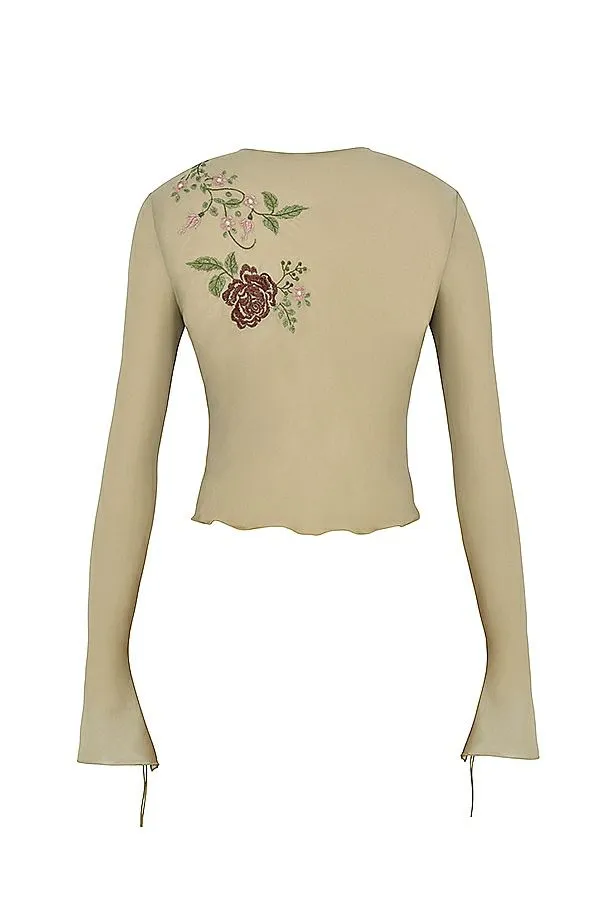 House Of CB Asra Artichoke Floral Tie Front Top Women Tops House Of CB Asra Artichoke Floral Tie Front Top Women Tops