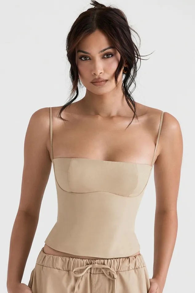 House Of CB Audette Camel Structured Corset Women Corsets