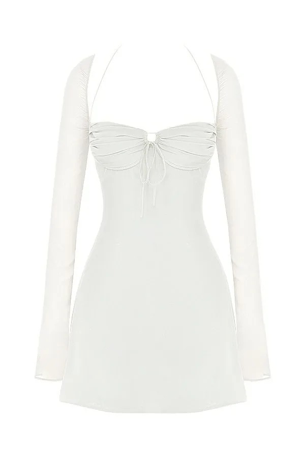 House Of CB Babydoll Ivory Chiffon Halter Mini Dress Women Dresses House Of CB Babydoll Ivory Chiffon Halter Mini Dress Women Dresses