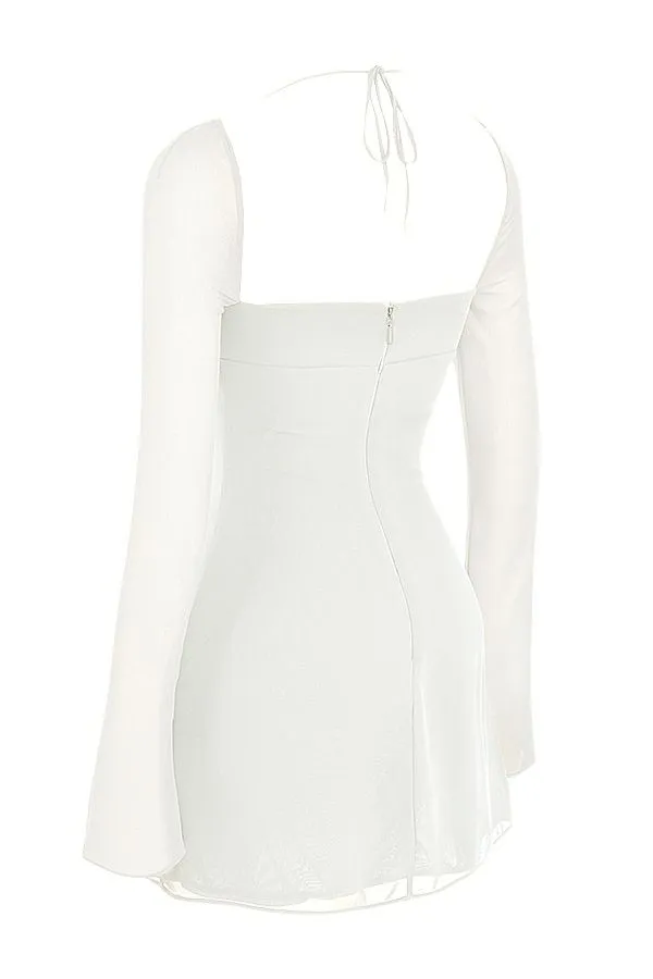 House Of CB Babydoll Ivory Chiffon Halter Mini Dress Women Dresses House Of CB Babydoll Ivory Chiffon Halter Mini Dress Women Dresses