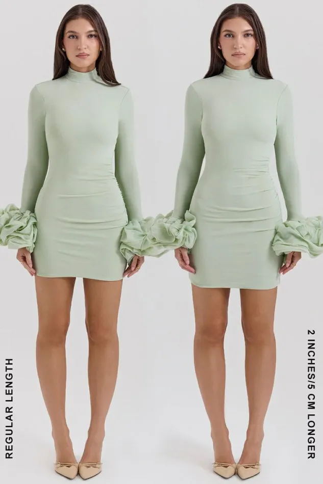 House Of CB Camilla Pistachio Ruffle Cuff Mini Dress Women Dresses House Of CB Camilla Pistachio Ruffle Cuff Mini Dress Women Dresses