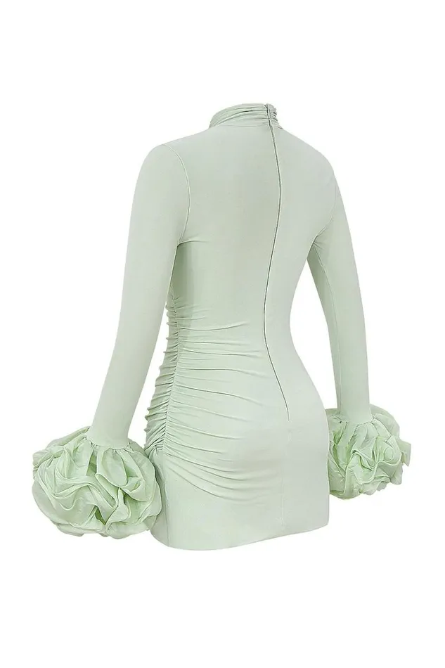 House Of CB Camilla Pistachio Ruffle Cuff Mini Dress Women Dresses House Of CB Camilla Pistachio Ruffle Cuff Mini Dress Women Dresses