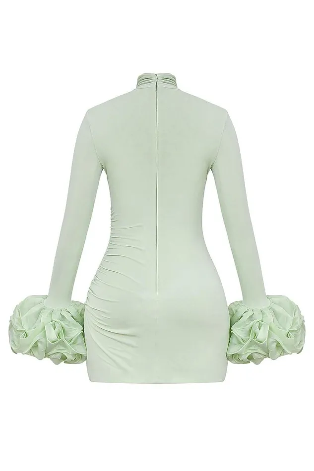 House Of CB Camilla Pistachio Ruffle Cuff Mini Dress Women Dresses House Of CB Camilla Pistachio Ruffle Cuff Mini Dress Women Dresses