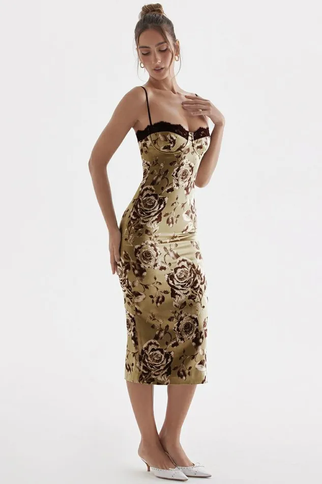 House Of CB Cassia Floral Print Midi Dress Women Dresses House Of CB Cassia Floral Print Midi Dress Women Dresses
