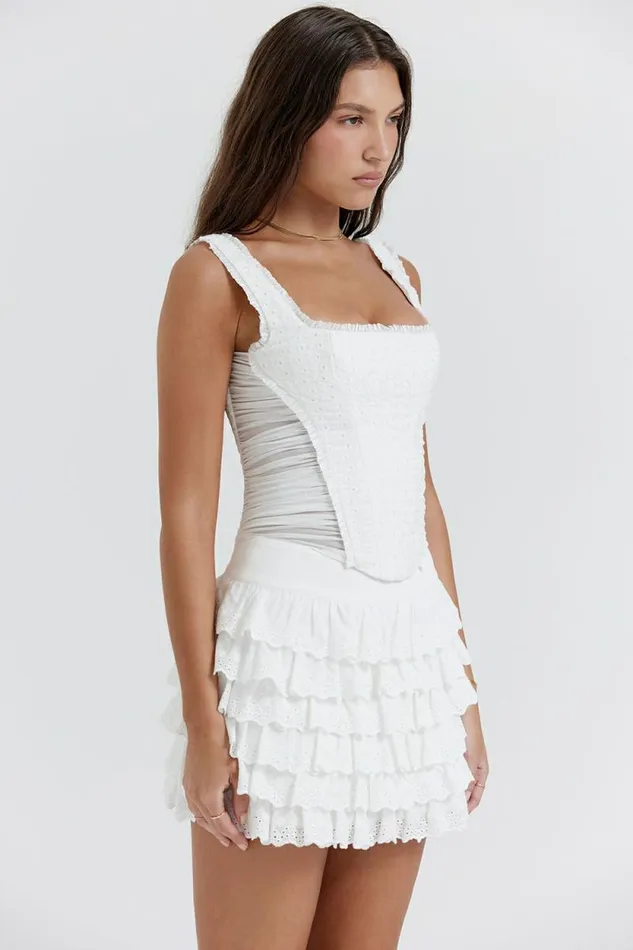 House Of CB Catalina White Broderie Anglais Corset Women Corsets