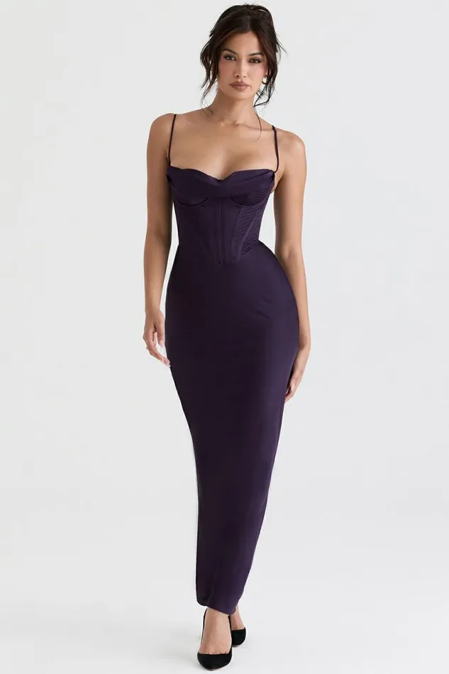 House Of CB Charmaine Night Shade Corset Maxi Dress Women Dresses House Of CB Charmaine Night Shade Corset Maxi Dress Women Dresses