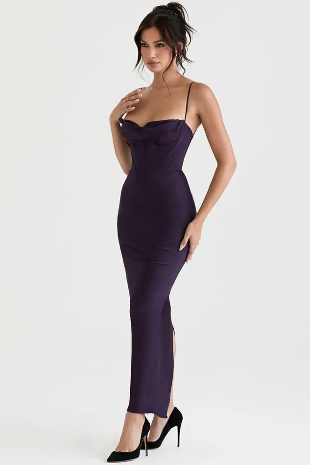 House Of CB Charmaine Night Shade Corset Maxi Dress Women Dresses House Of CB Charmaine Night Shade Corset Maxi Dress Women Dresses