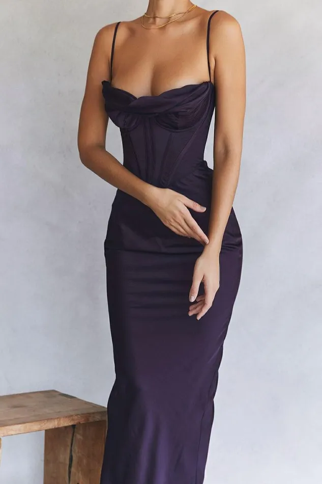 House Of CB Charmaine Night Shade Corset Maxi Dress Women Dresses House Of CB Charmaine Night Shade Corset Maxi Dress Women Dresses