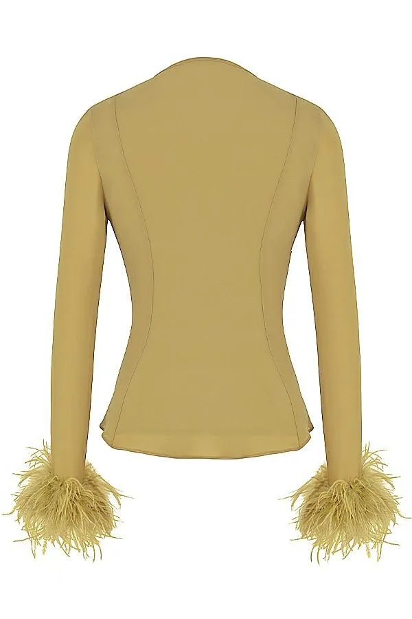 House Of CB Claudia Olive Trimmed Top Women Tops House Of CB Claudia Olive Trimmed Top Women Tops