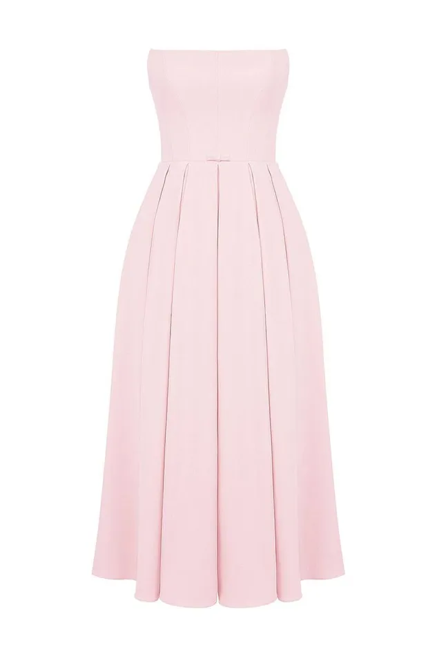 House Of CB Contessa Parisian Pink Strapless Corset Midi Dress Women Dresses House Of CB Contessa Parisian Pink Strapless Corset Midi Dress Women Dresses
