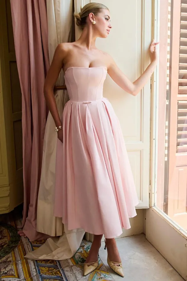 House Of CB Contessa Parisian Pink Strapless Corset Midi Dress Women Dresses House Of CB Contessa Parisian Pink Strapless Corset Midi Dress Women Dresses