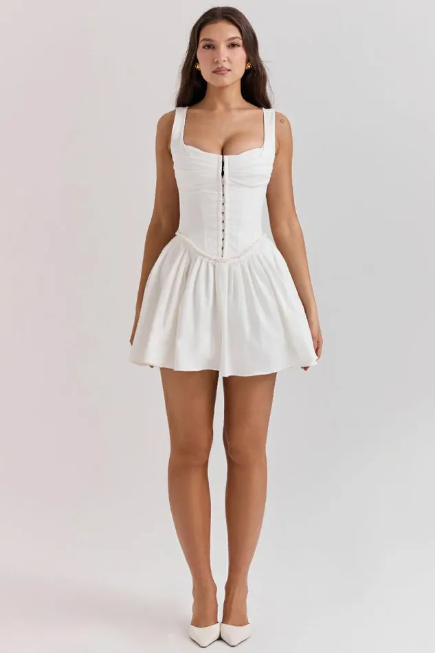 House Of CB Cupid White Pleated Mini Dress Women Dresses House Of CB Cupid White Pleated Mini Dress Women Dresses