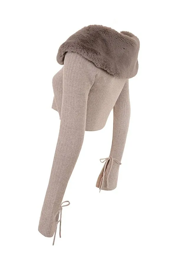 House Of CB Dahlia Beige Cashmere Cardigan Women Tops