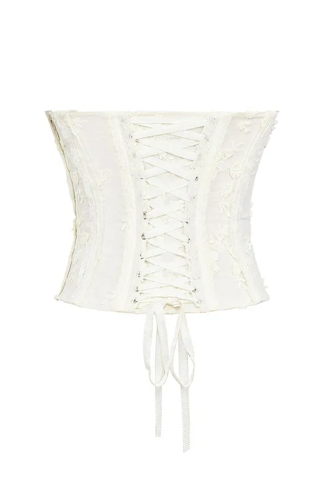 House Of CB Dakota Vintage Ivory Embroidered Strapless Corset Women Corsets House Of CB Dakota Vintage Ivory Embroidered Strapless Corset Women Corsets