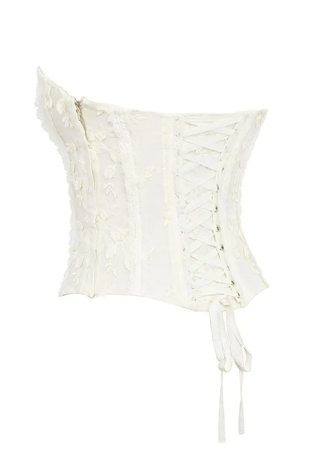 House Of CB Dakota Vintage Ivory Embroidered Strapless Corset Women Corsets House Of CB Dakota Vintage Ivory Embroidered Strapless Corset Women Corsets