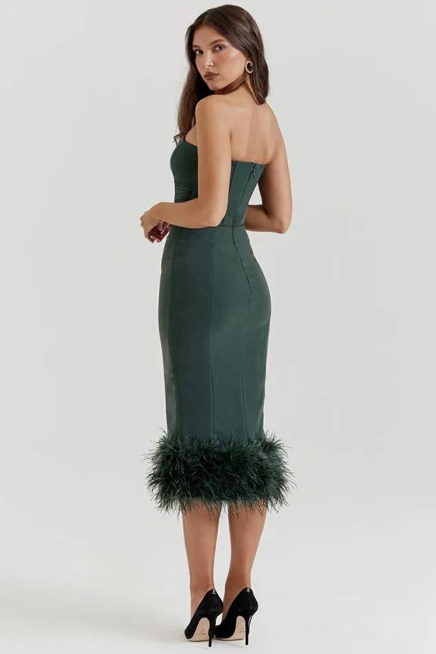 House Of CB Fionula Emerald Green Strapless Corset Dress Women Dresses