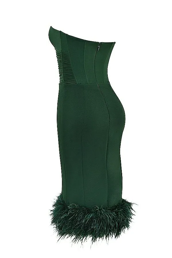 House Of CB Fionula Emerald Green Strapless Corset Dress Women Dresses
