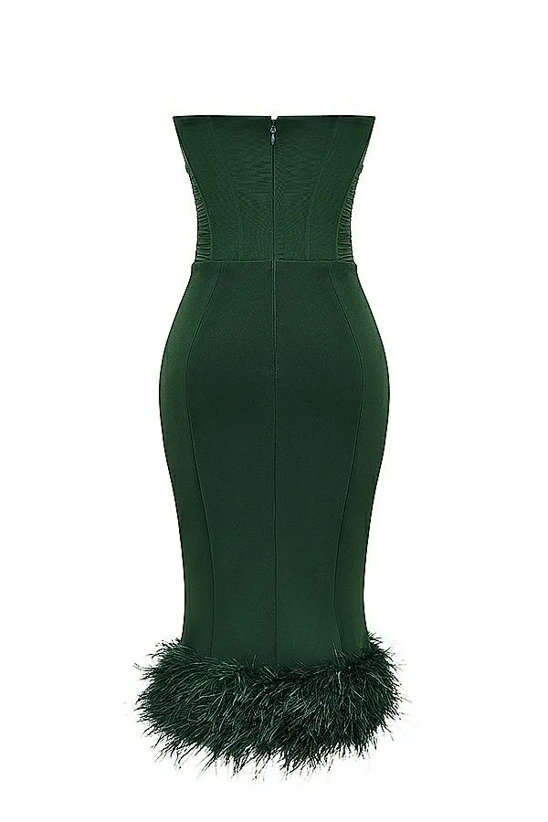 House Of CB Fionula Emerald Green Strapless Corset Dress Women Dresses
