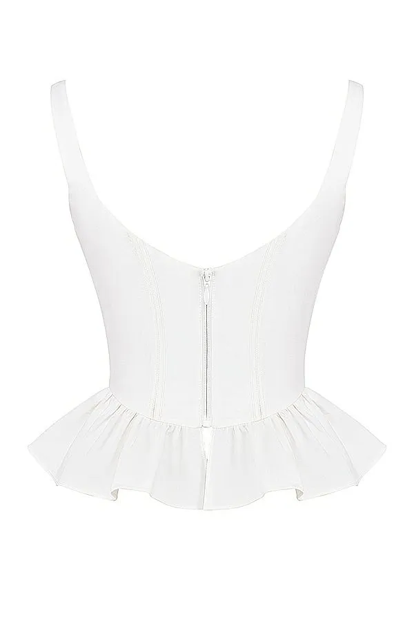 House Of CB Gigou White Peplum Cotton Corset Women Corsets