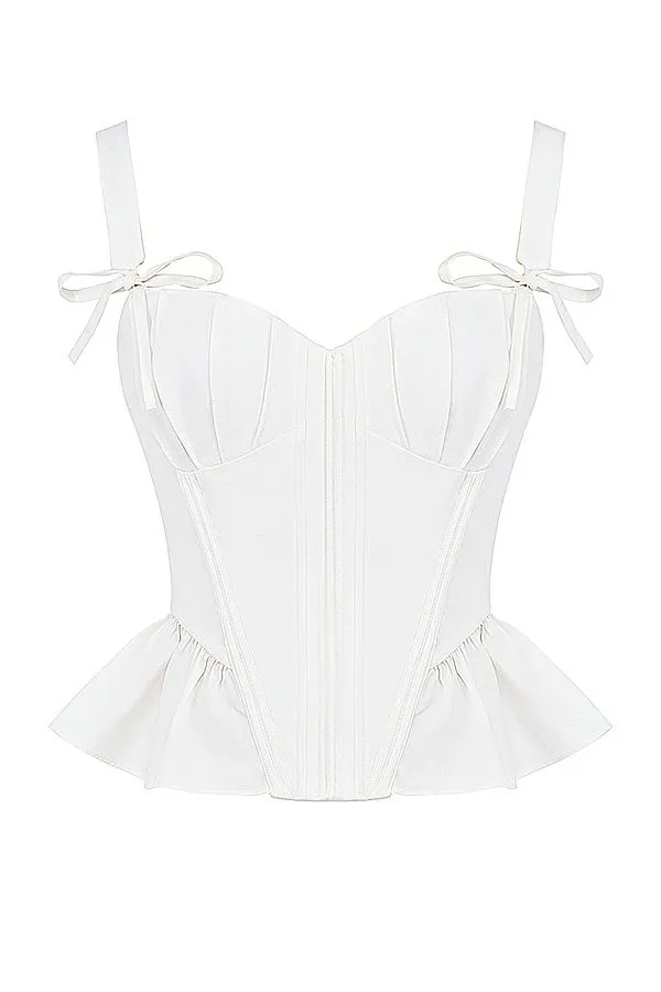 House Of CB Gigou White Peplum Cotton Corset Women Corsets