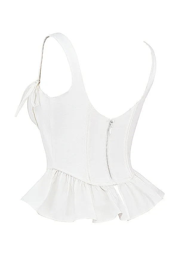 House Of CB Gigou White Peplum Cotton Corset Women Corsets