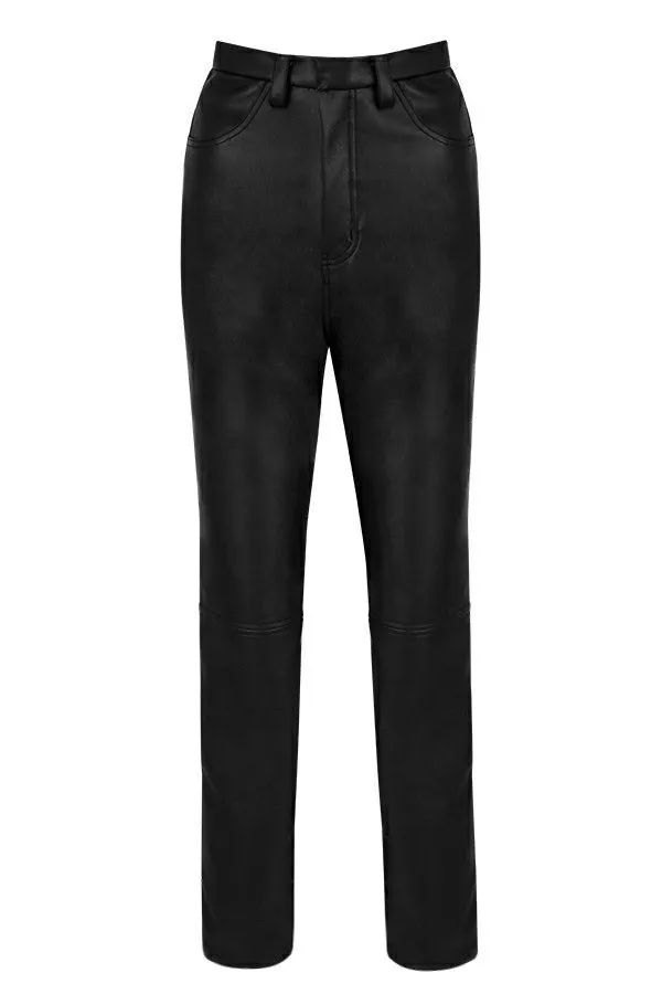 House Of CB Inaya Black Stretch Vegan Leather Trousers Women Bottoms House Of CB Inaya Black Stretch Vegan Leather Trousers Women Bottoms