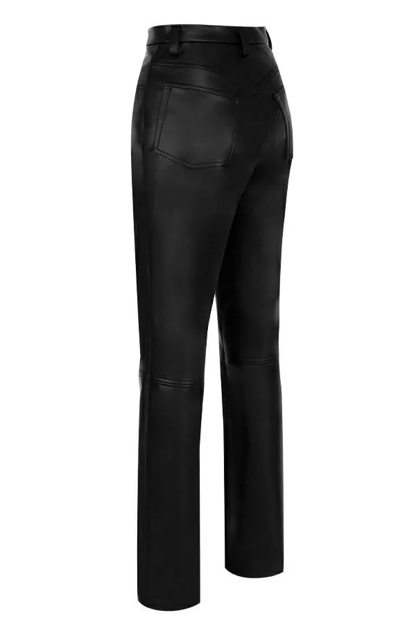 House Of CB Inaya Black Stretch Vegan Leather Trousers Women Bottoms House Of CB Inaya Black Stretch Vegan Leather Trousers Women Bottoms