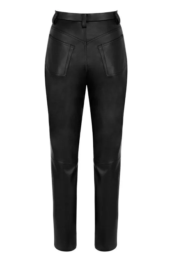House Of CB Inaya Black Stretch Vegan Leather Trousers Women Bottoms House Of CB Inaya Black Stretch Vegan Leather Trousers Women Bottoms