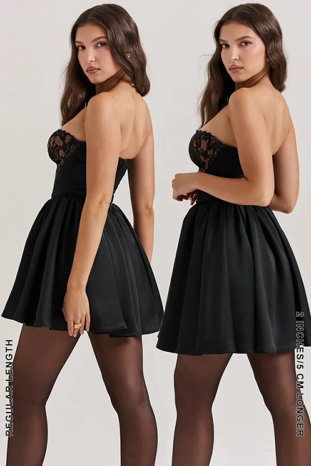 House Of CB Jadore Black Lace And Satin Strapless Mini Dress Women Dresses House Of CB Jadore Black Lace And Satin Strapless Mini Dress Women Dresses