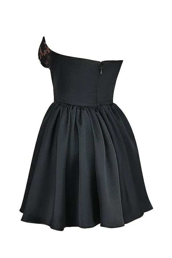 House Of CB Jadore Black Lace And Satin Strapless Mini Dress Women Dresses House Of CB Jadore Black Lace And Satin Strapless Mini Dress Women Dresses