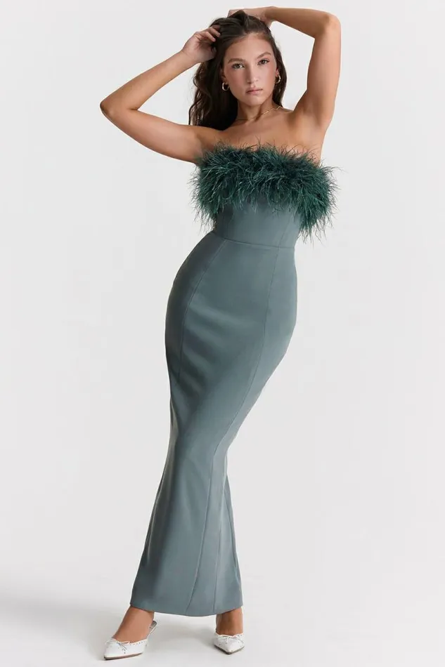House Of CB Juliene Eucalyptus Maxi Dress Women Dresses