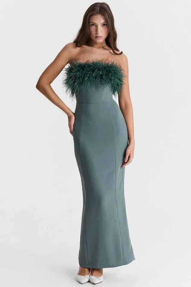 House Of CB Juliene Eucalyptus Maxi Dress Women Dresses